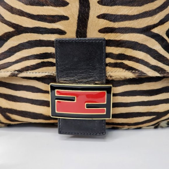 Fendi Mamma Baguette Animal Print and Calf Leather Backpack - Picture 11 of 15